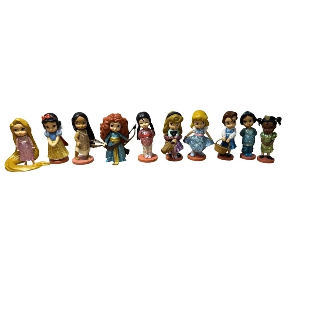 Ten Disney Princess Figures Cake Topppers Bundle